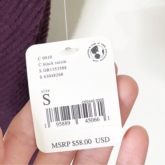 Free People Maroon Off Shoulder This Cutie Top in Black Raisin Size Small NWT - Picture 4 of 7